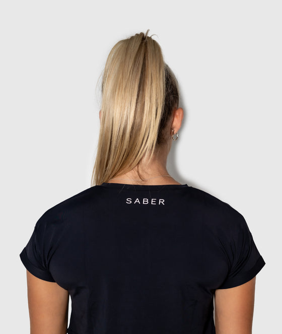 Jet Black Crop Top - Saber Apparel