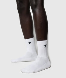  Saber Crew Socks - Large (White) - Saber Apparel