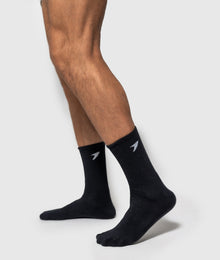 Saber Crew Socks - Large (Black) - Saber Apparel
