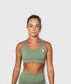 Signature Olive Green Sports Bra - Saber Apparel
