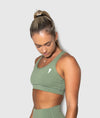 Signature Olive Green Sports Bra - Saber Apparel