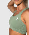Signature Olive Green Sports Bra - Saber Apparel