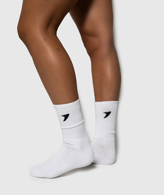 Saber Crew Socks - Unisex (White) - Saber Apparel
