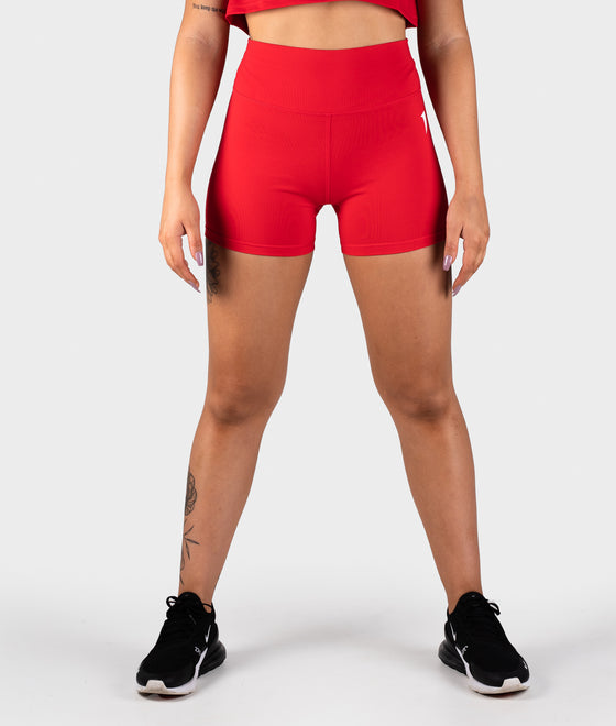 Amber Red Scrunch Bike Shorts - Saber Apparel
