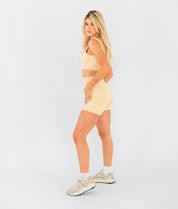 Ribbed Seamless Shorts - Latte - Saber Apparel